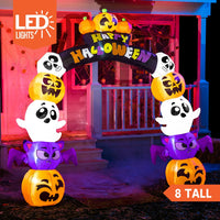 8 Ft Halloween Inflatable Pumpkin Archway Outdoor Decoration with Build-In LED Lights,Archway Halloween Blow up for Yard,Outside Pumpkin Decor for Party,Garden